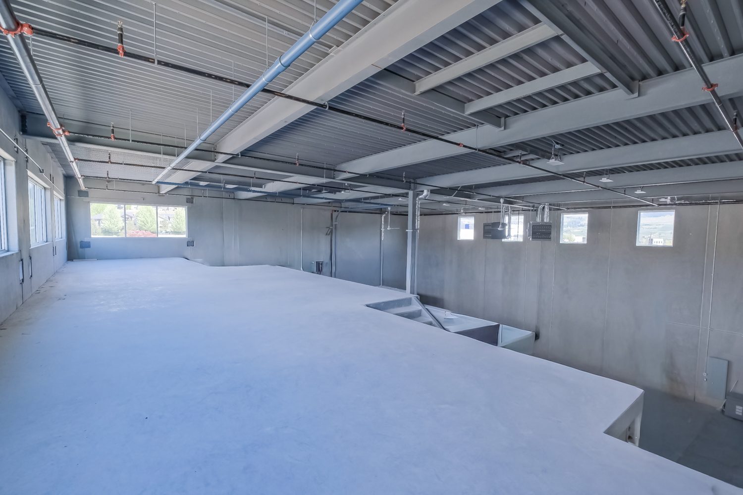Mezzanine level under construction inside a unit
